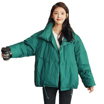 

Vingtage Overcoat Korean Style Loose Short Cotton Padded Clothes Solid Winter Jacket Women 2019 Down Cotton Parka A666