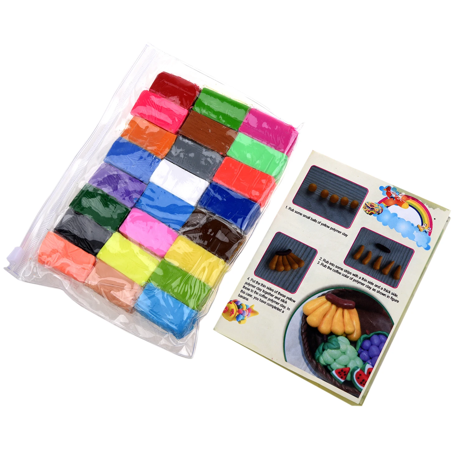 

Mixed Colour 24 Soft Sculpey Oven Bake Polymer Clay Modelling Moulding Block
