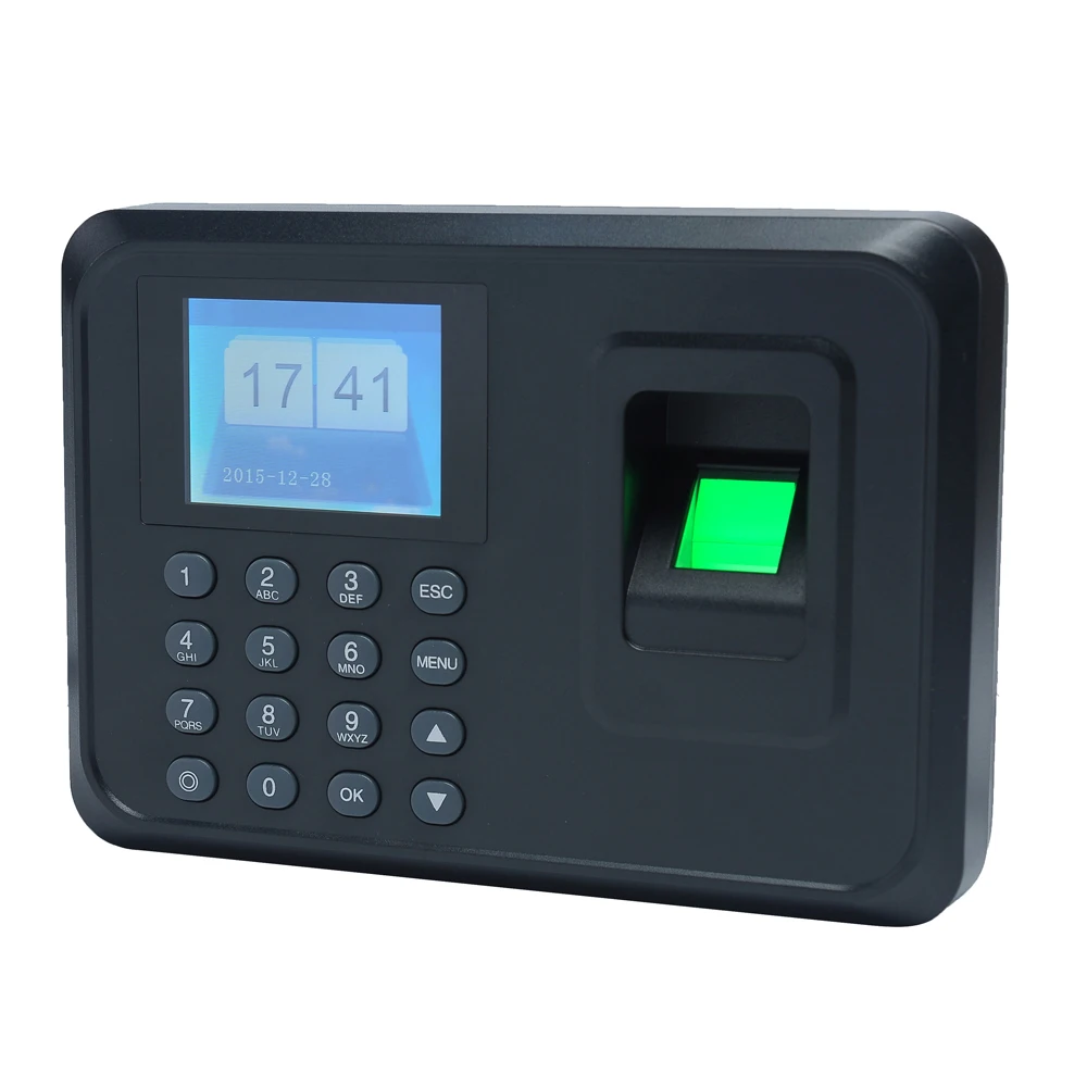 Интеллектуальные отпечатков пальцев пароль посещаемость машина сотрудник проверки в Регистраторы 2,4 дюймов TFT ЖК-дисплей Экран DC 5 В время