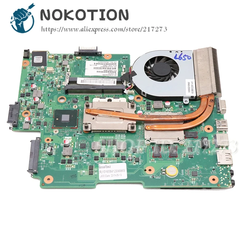 Радиатор NOKOTION V000210930 для ноутбука Toshiba Satellite L650 cpu Радиатор GPU Радиатор Вентилятор охлаждения протестирован