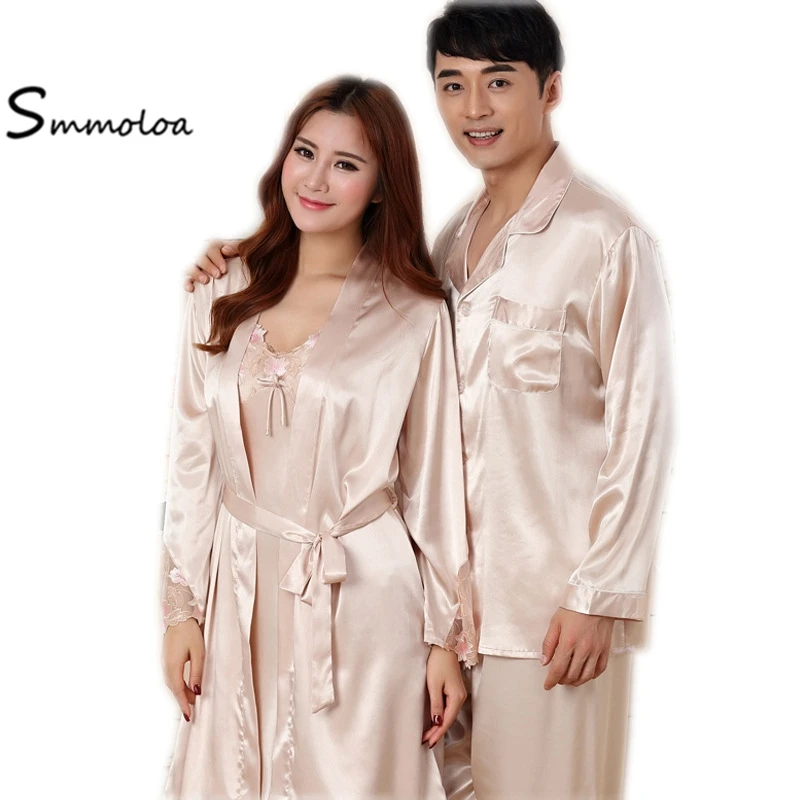 Smmoloa пара пикантные шелковые окрашенная Пижама наборы для ухода за кожей шелковые пижамы Пижама новое поступление