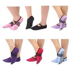 Очаровательный поступление Для женщин нескользящие повязки хлопковые носки вентиляции Пилатес Балетные Носки для танцев носок тапочки