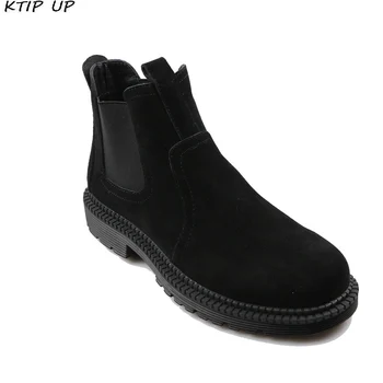 

New Botas Hombre Military Boots Fashion Male Brand Leather Slip Ons Shoes Motorcycle Safety Shoes Man Warm Boots Men Work Shoes