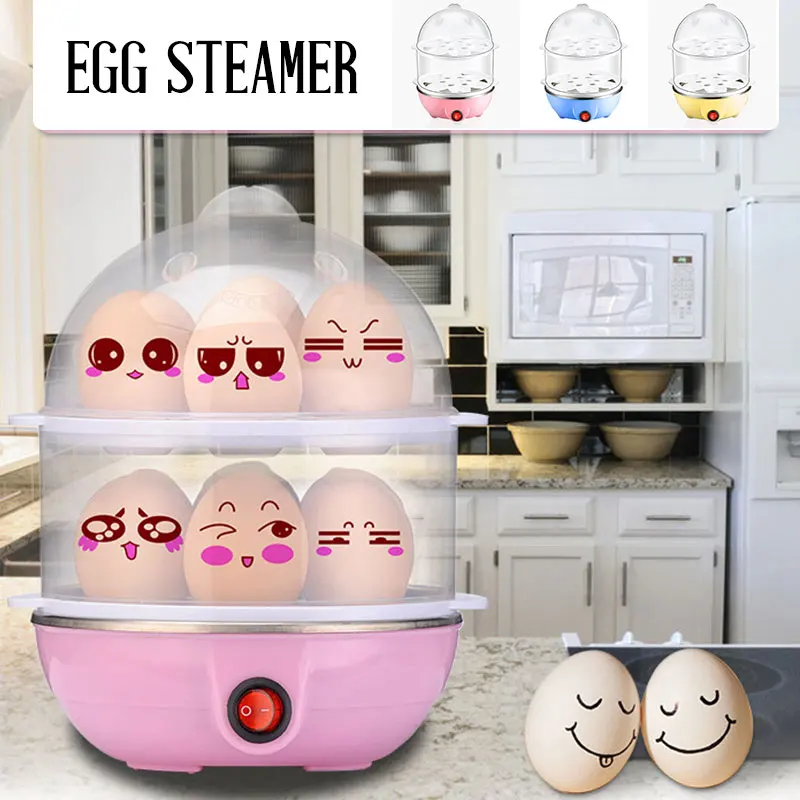 Drop Shpping Double-Deck яйцеварка Egg Boiler Multi-function электрическая Braise яичная плита для приготовления пищи инструменты