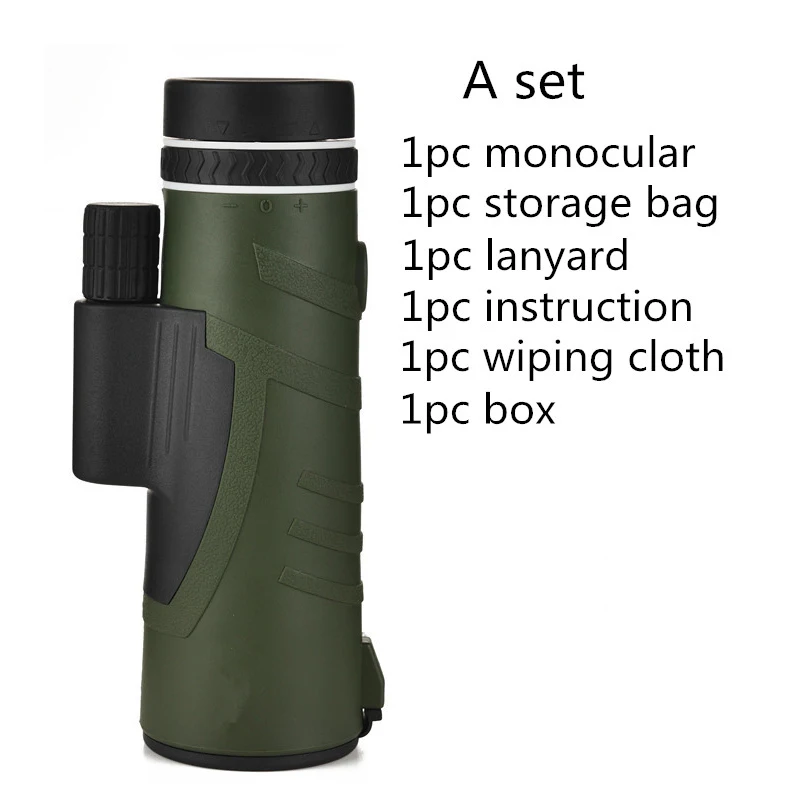 Handheld 10x42 Monocular Powerful HD Wide-angle Lll Night Vision Monoculars Telescope Outdoor Hiking Camping Bird-watching Tools