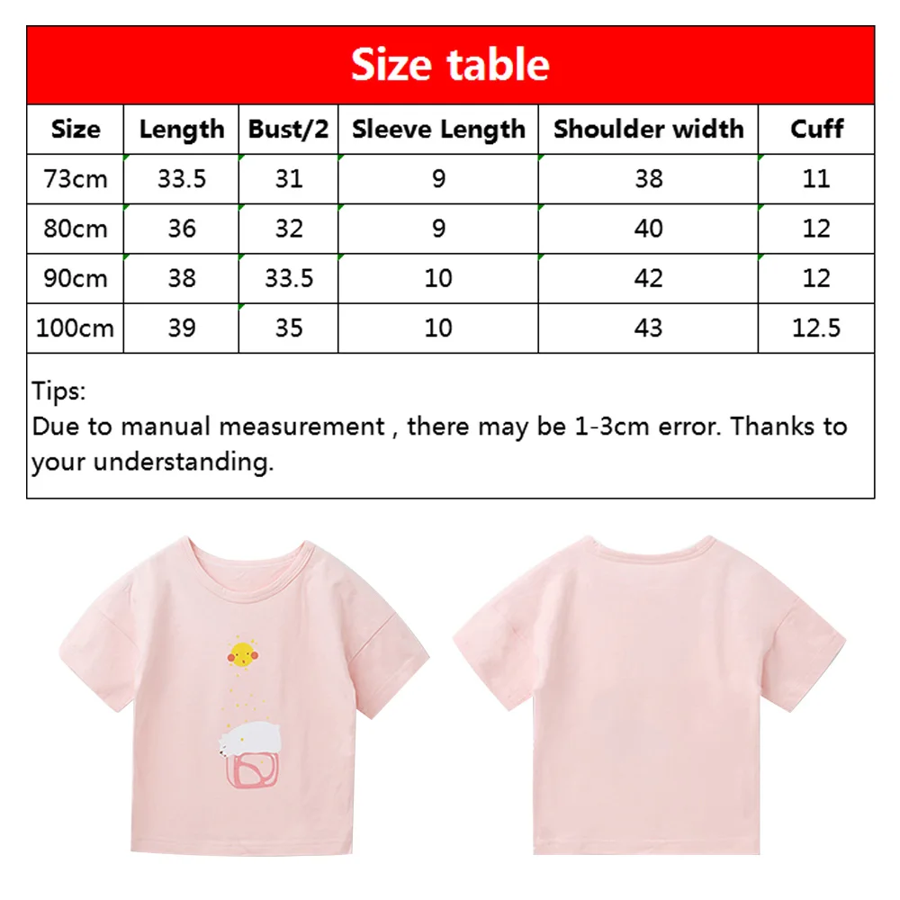 Летняя Детская футболка с рисунком медведя из мультфильма; хлопковая дышащая футболка с короткими рукавами и круглым вырезом; цвет розовый, серый; футболка для мальчиков и девочек