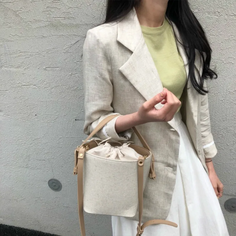 

Women Spring Autumn Linen Jacket Coat Pocket Outwear Blazer Loose Plus Size Casual Tops Veste Femme Chaqueta Mujer Blaser