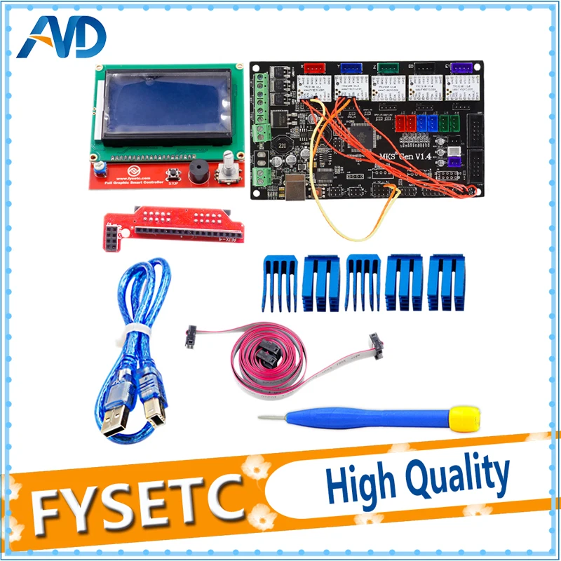 

1Set Gen V1.4 integrated Mainboard + 2pcs TMC2130 V1.1 For SPI Function + 3pcs TMC2130 V1.0 + 12864 LCD Display Screen