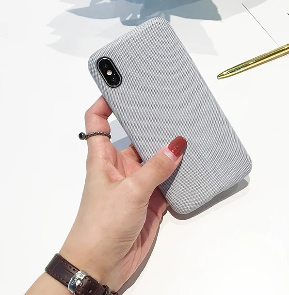 Fabric twill Soft TPU case For iphone 7 8 78 plus Case Silicone Phone Cases For iphone 6 6S Plus X (1)