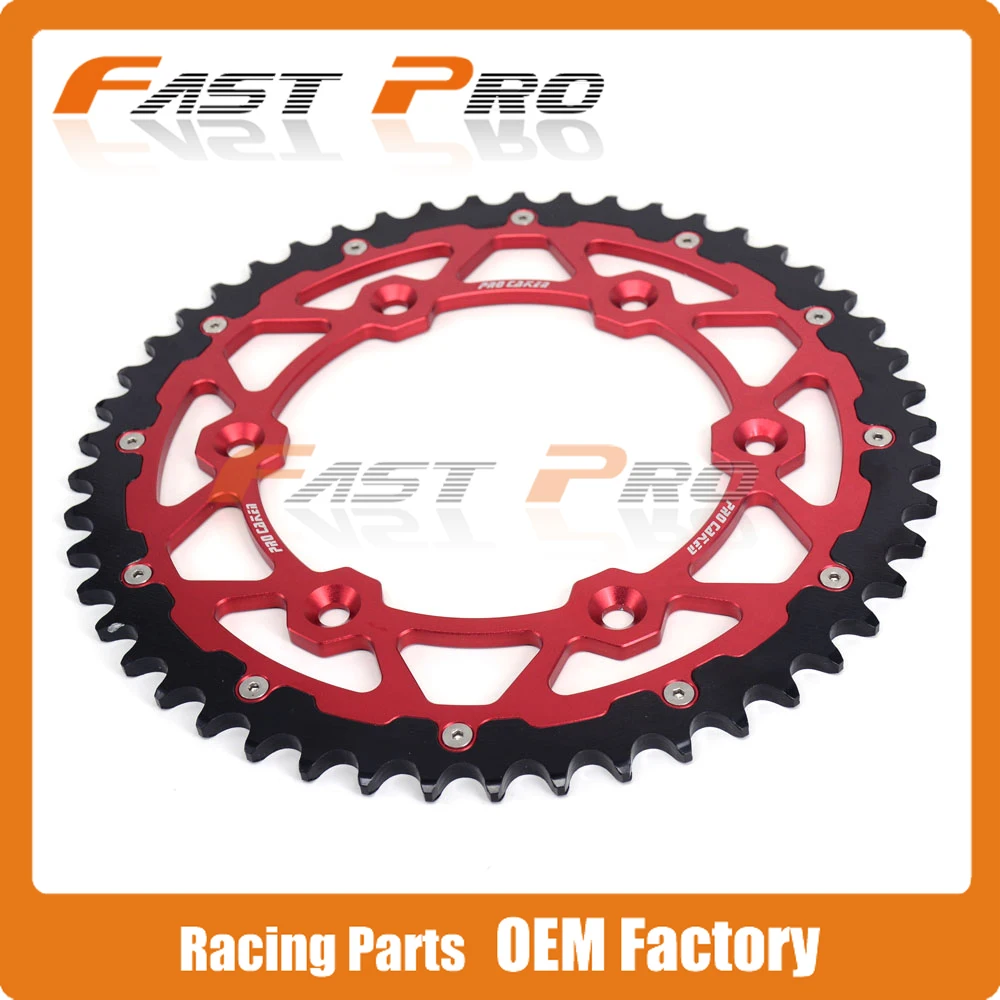 

49T CNC Rear Chain Sprocket Steel and 7075 Aluminum For CR125R CR250R CRF230 XR250 CRF250R CRF250X CRF450R CRF450X CR500R XR650R