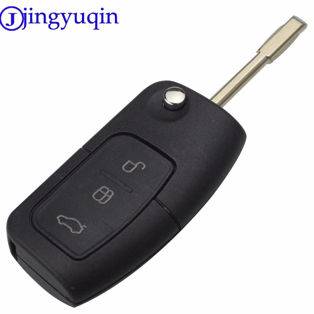 

jingyuqin 3 Buttons Flip Folding Remote Car Key Shell Fob Cover For FORD Focus Mondeo Key Case