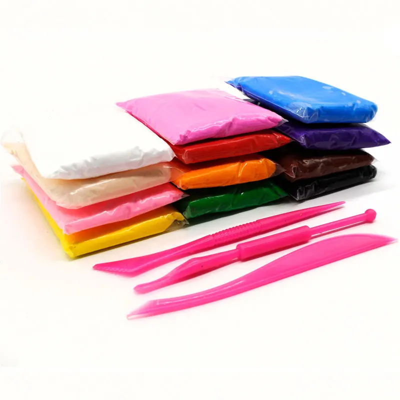 24/12pcs DIY Soft Polymer Clay Slime Fluffy Fimo Polymer Light Clay Slime Plasticine Clay Air Dry Playdough Toys For Kids Gifts