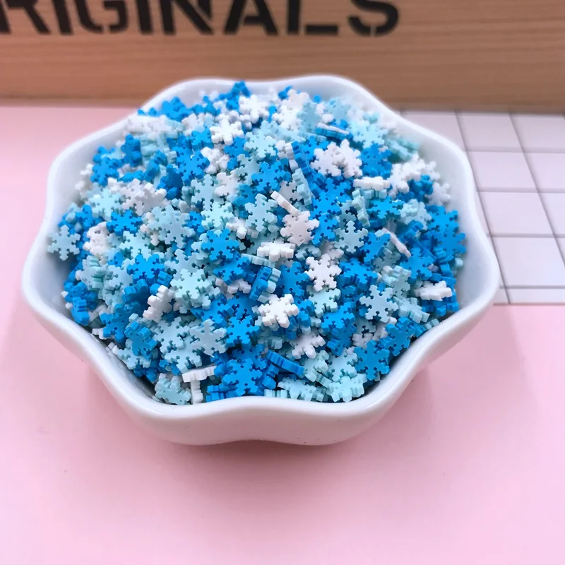 50 г/лот,, красочные глиняные снежинки для рукоделия, украшения для телефона, сделай сам - Цвет: mix snowflake 1