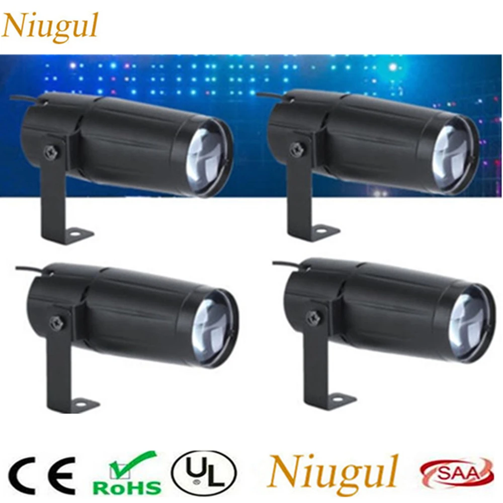 

4pcs/lot Mini Portable 5W RGBW LED Pinspot Light /LED Spotlights Beam Effect Landscape Lamp DJ Party Show LED Spot Stage Light