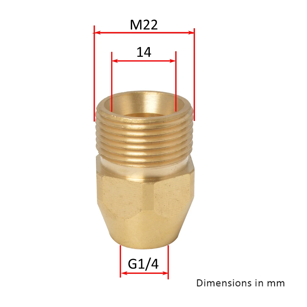 Высокое давление шайба автомобиля шайба латунный соединитель Адаптер M22 мужской+ G1/4 Женский