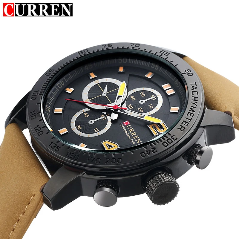 Prix pour 2017 curren 8190 montres hommes de sport de luxe casual quartz heure horloge bracelet en cuir robe montre-bracelet relogio masculino hommes cadeaux Prix pour 2017 curren 8190 montres hommes de sport de luxe casual quartz heure horloge bracelet en cuir robe montre-bracelet relogio masculino hommes cadeaux