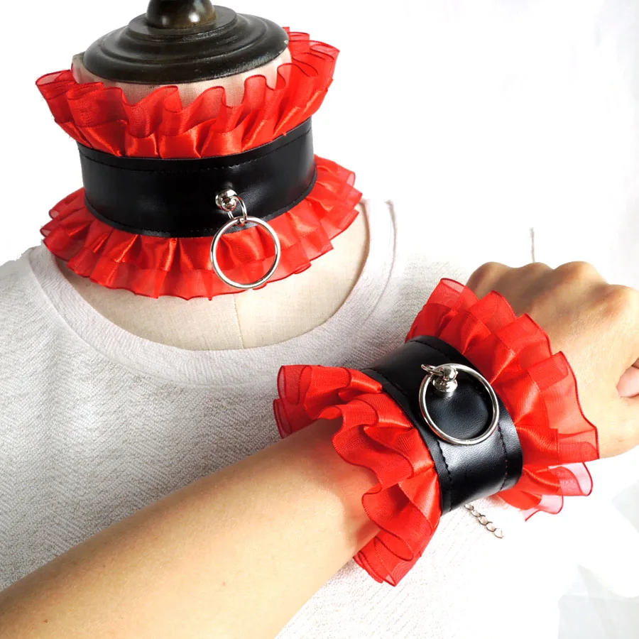 DDLG манжета Кожаный браслет из ПУ Фетиш Викторианский смелый дикие подложные БДСМ nw429b