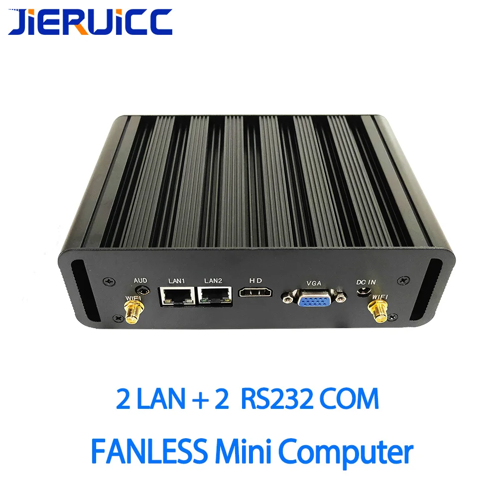 Безвентиляторный мини ПК intel core i5 4200u с 2com 2 rj45 1000 Мбит/с LAN hd graphic vga hdmi двойной