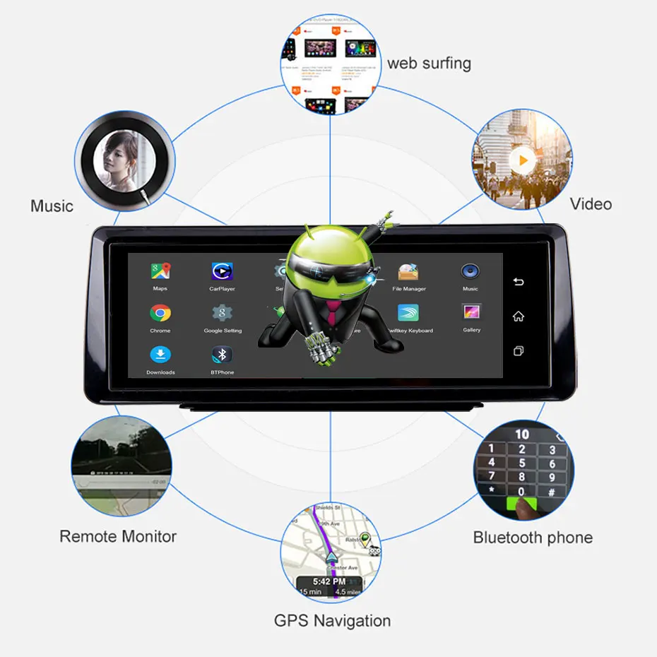 Olysine 8 дюймов 4G Android Автомобильный видеорегистратор Камера ADAS WiFi Dashcam GPS навигатор
