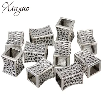 

XINYAO 10pcs/lot Alloy Metal Big Hole Beads Charms Antique Silver Color Large Hole Spacer Beads For DIY Jewelry Making F1931