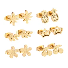 Роскошные серьги-гвоздики 6 пар/кор. для женщин, модные ювелирные изделия из нержавеющей стали 316L, рождественские серьги brincos