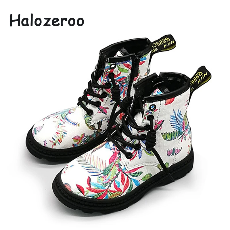 

Halozeroo Children Warm Martin Boots Baby Girl Pu Leather Fashion Boots Kid Brand Black Shoes Winter Autumn Boy Soft Ankle Boots