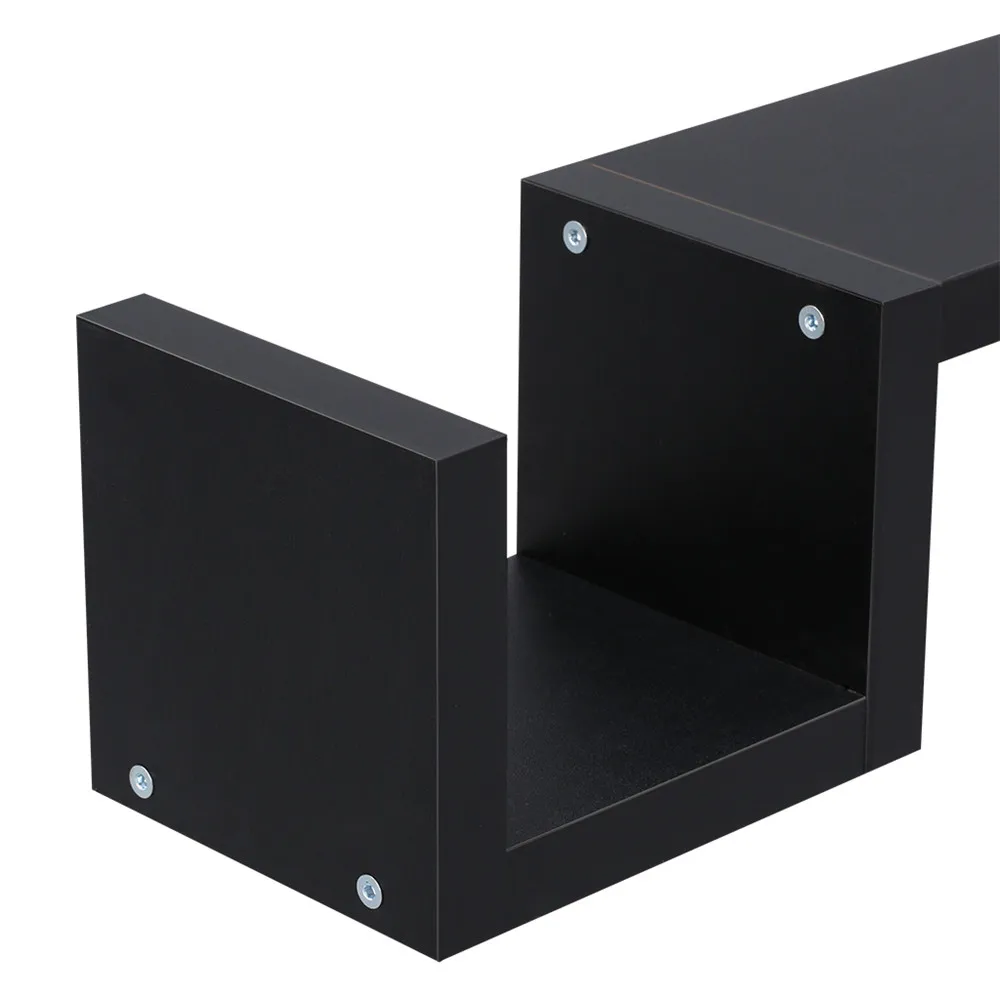 Finether Modern S-Shaped Floating Wall Mount Shelf Bookshelf Display Rack Ledge, Black6