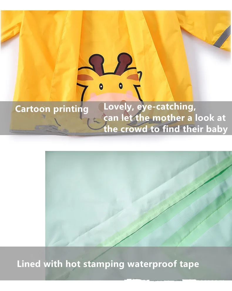 5.90-145CM waterproof raincoat for children kids baby rain coat poncho boys girls primary school students rain poncho jacket