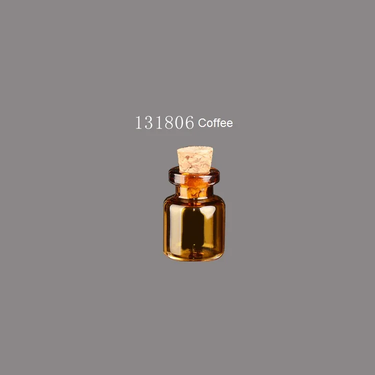 13x18 мм янтарно-коричневый флакон стеклянная бутылка миниатюрная с пробковой пробкой-100 шт