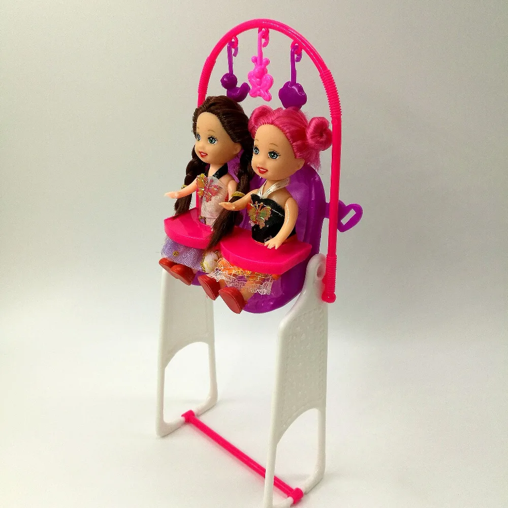1 مجموعة دمية الاكسسوارات أميرة لطيف كيلي أرجوحة ل باربي دمية أثاث kurhn دمية تلعب منزل اللعب للأطفال ، فتاة لعبة هدية