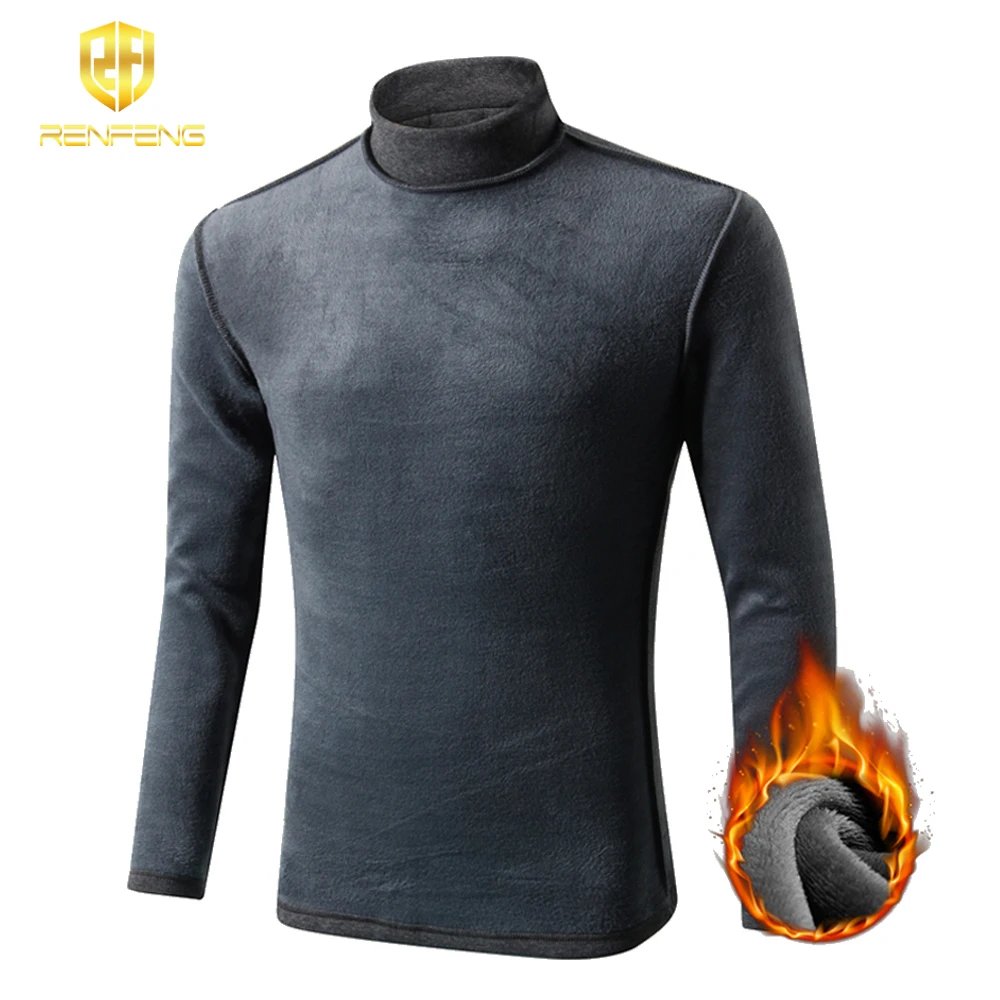 Male Winter Thermal Underwear Tops Mens Cotton Long Johns Tops Men High Colar Long Sleeves Keep Warm Breathable Undershirt 3XL  (7) 