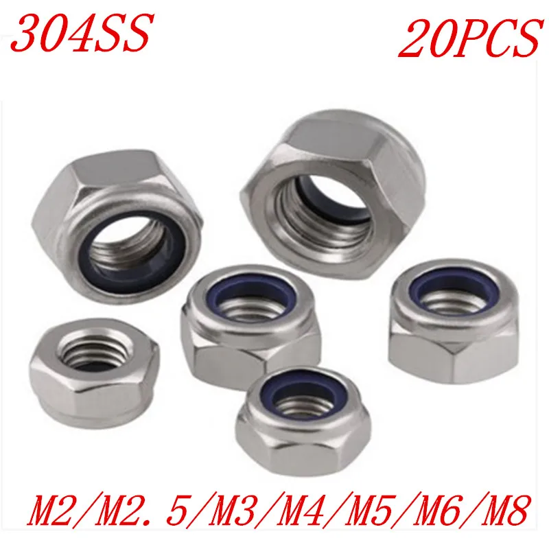 M2 to M30 Hex Nyloc Nylon Insert Locking Nuts DIN 985 A2 304 Stainless Steel M2 to M30 Hex Nyloc Nylon Insert Locking Nuts DIN 985 A2 304 Stainless Steel