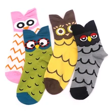 1/2 пары, 3D милые мягкие носки до лодыжки для женщин, девочек, милые Мультяшные Короткие Носки с рисунком совы, мужские теплые забавные носки, повседневные носки