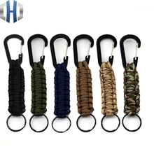 EDC 1PC Outdoor Kit Di Sopravvivenza del Cavo Dei Paracadute di Keychain di Emergenza Militare Cordini Di Sicurezza Corda Moschettone Per Le Chiavi 140kg Resistenza Alla Trazione