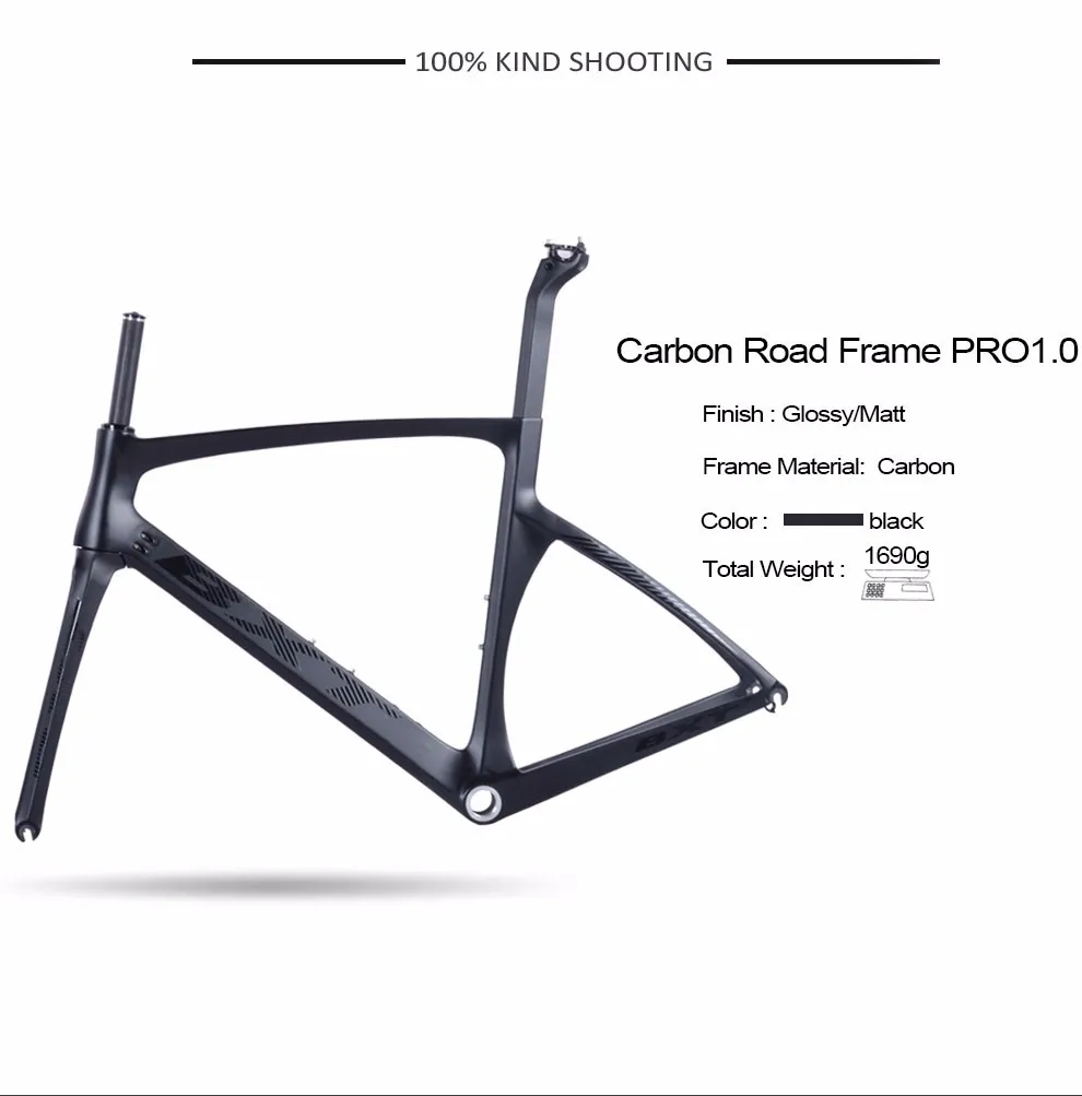 Sale 2018 TOP NEW T1000 UD full carbon road frame bike racing bicycle frameset BXT logo size 49cm - 56cm taiwan tar bike PRO1.0 7