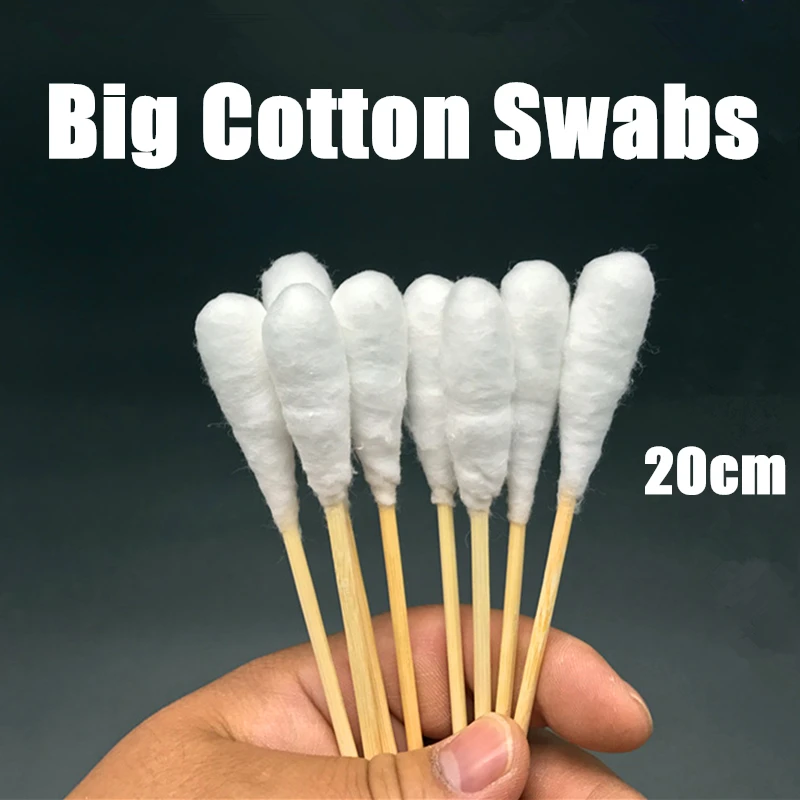 

100Pcs 20cm Cotton Swabs with Wooden Handle Detailing Stick Buds First Aid Accessories Medical Tool Precision Tipped Applicator