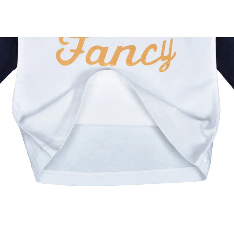 Осенняя детская одежда, футболка коллекция года, брендовая футболка с надписью «I'm So Fancy» Для малышей Топы, модная футболка для отдыха для мальчиков и девочек