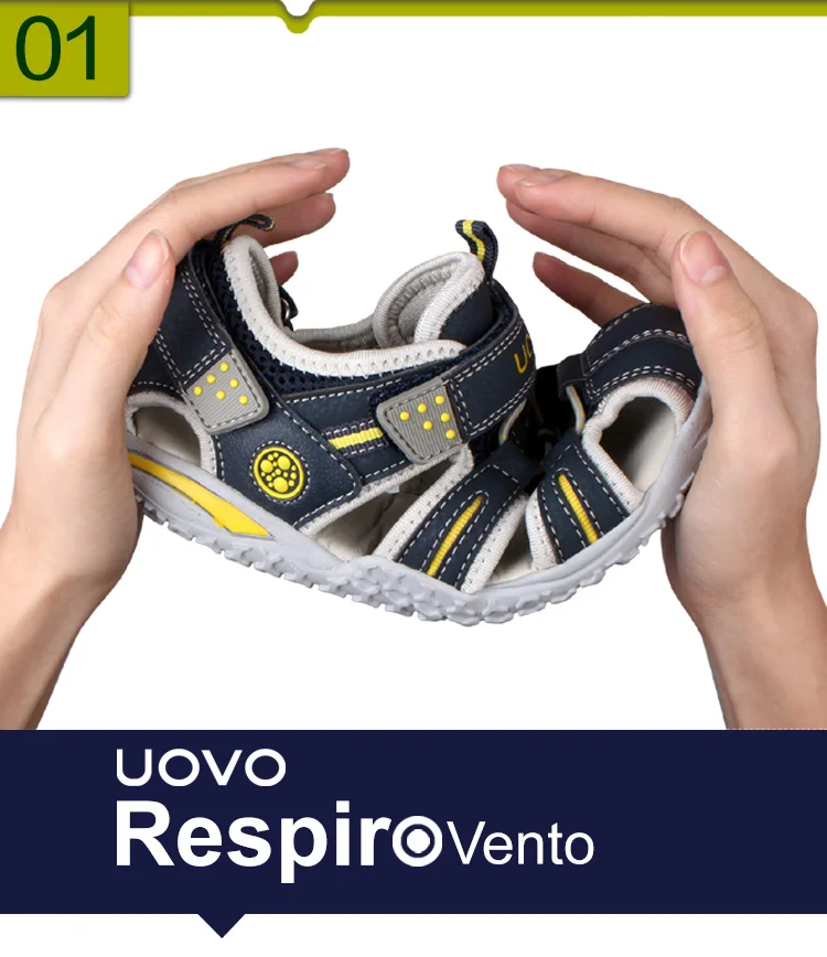 Детская пляжная обувь Лидер продаж uovo Лето Обувь для мальчиков Сандалии для девочек Zapatos плоские пространство кожа ребенка Шлёпанцы для