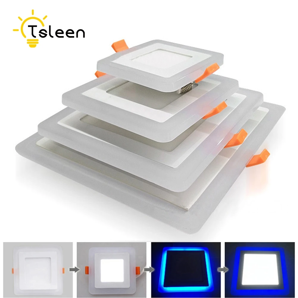 TSLEEN 110 В точечный светодиодный 220 В квадратные современные светодиодные потолочные лампы круглые встраиваемые энергосберегающие 3+ 2 Вт светодиодный панельный светильник SMD 2835