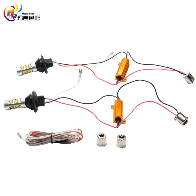 2 шт. BA15S BAU15S 1156 P21w S25 T20 W21W WY21W 7440 горки светодиодный лампы Габаритные огни