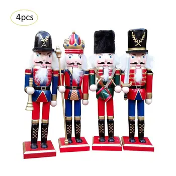 

30cm Nutcracker Puppet Soldiers Shape Ornaments Christmas Decorations Bar Window Desktop Decoration 4 Types