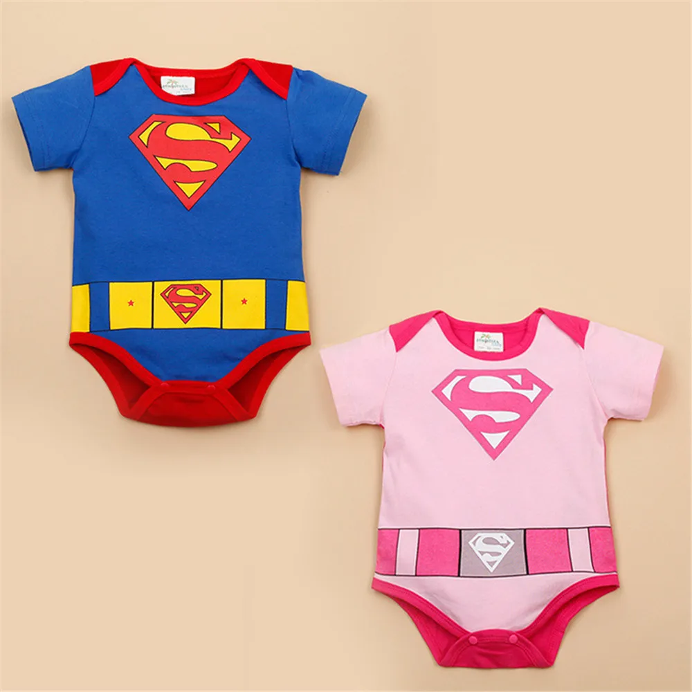 

Summer Newborn Baby Rompers Superman Baby Boy Girls Jumpsuits Cotton Short Sleeve Clothes Infant Baby Rompers