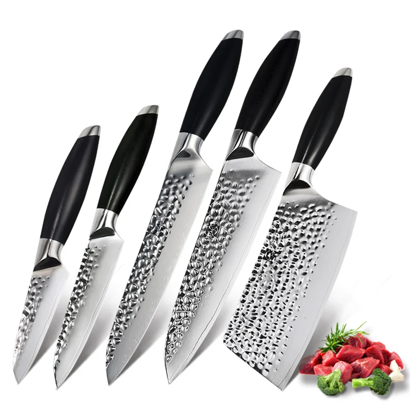 YI-5PCS FANGZUO, новинка, 5 шт., набор кухонных поварских ножей из высокоуглеродистой нержавеющей стали, нож для нарезки фруктов, нож, кухонные инструменты - Цвет: YI-5PCS