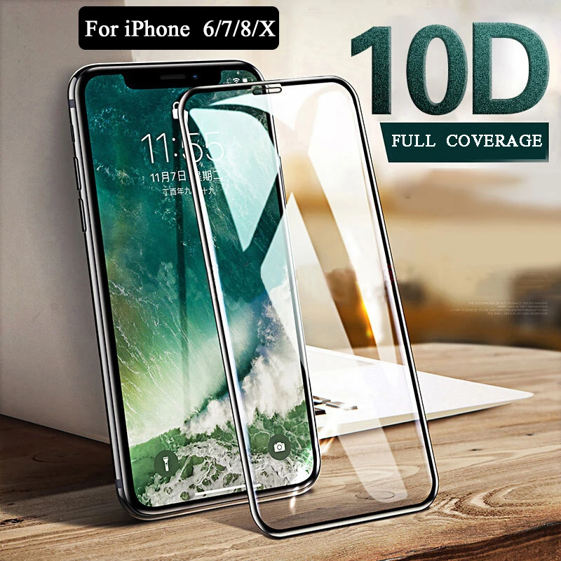 

Applicable iPhone X XR XS Max Glass Film 10D Apple XR Full Screen Film For 6/7/8Plu Sprotective Screen Protector Tempered Film