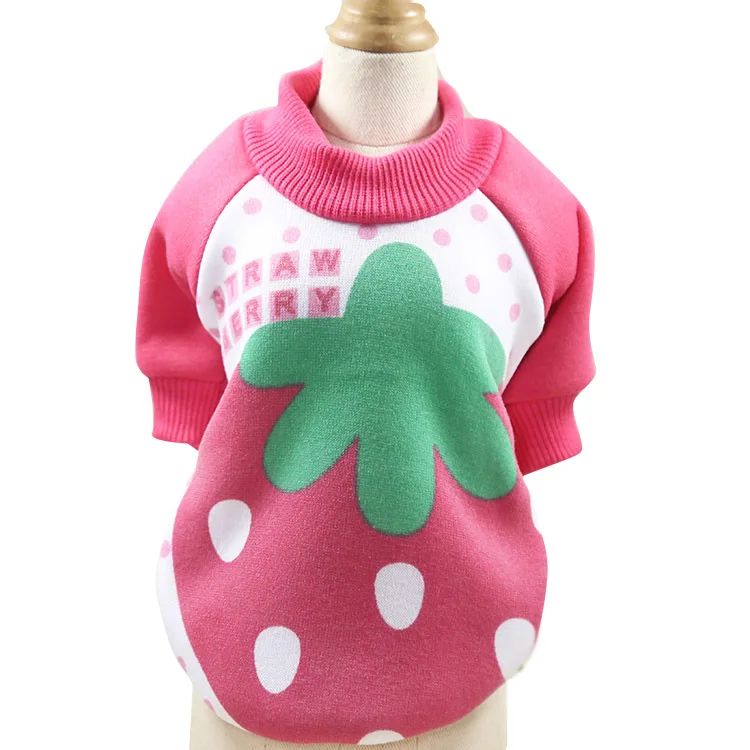 Strawberry Мультфильм животных Одежда для собак Зима теплая маленькая собака одежда для домашних животных пальто с рисунком милого медведя/клубника щенок Йоркширский Толстовка для чихуахуа - Цвет: Strawberry