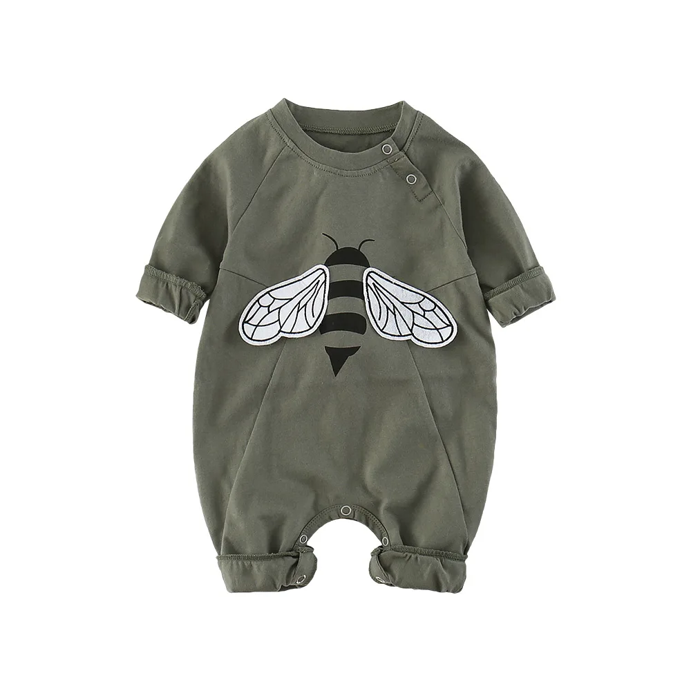 

Fashion spring and autumn solid color style long sleeve infant Bodysuit MD051-1
