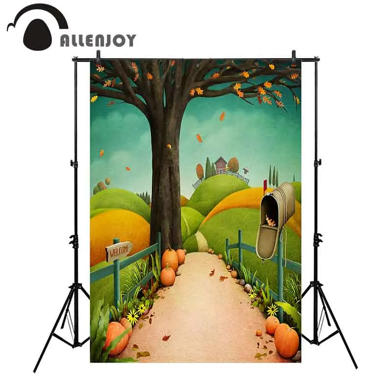 Фон для фотосъемки Allenjoy fairy tale фон Хеллоуин тыквенная деревня осень | Электроника