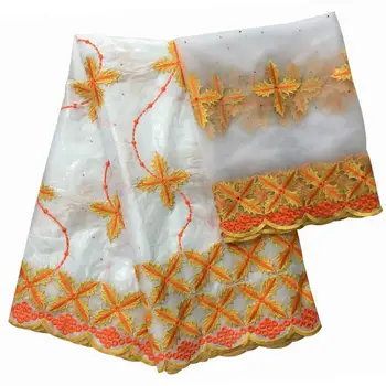 

5 yards+2 yards african bazin riche getzner fabric latest african laces 2019 african lace fabric nigerian lace fabrics SJD002