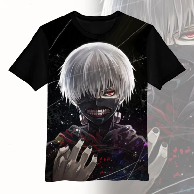 Новое поступление, футболка для мужчин, Токийский Гуль, Летний стиль, Kaneki, футболка кэна, аниме, Повседневная футболка с коротким рукавом, мультяшная футболка