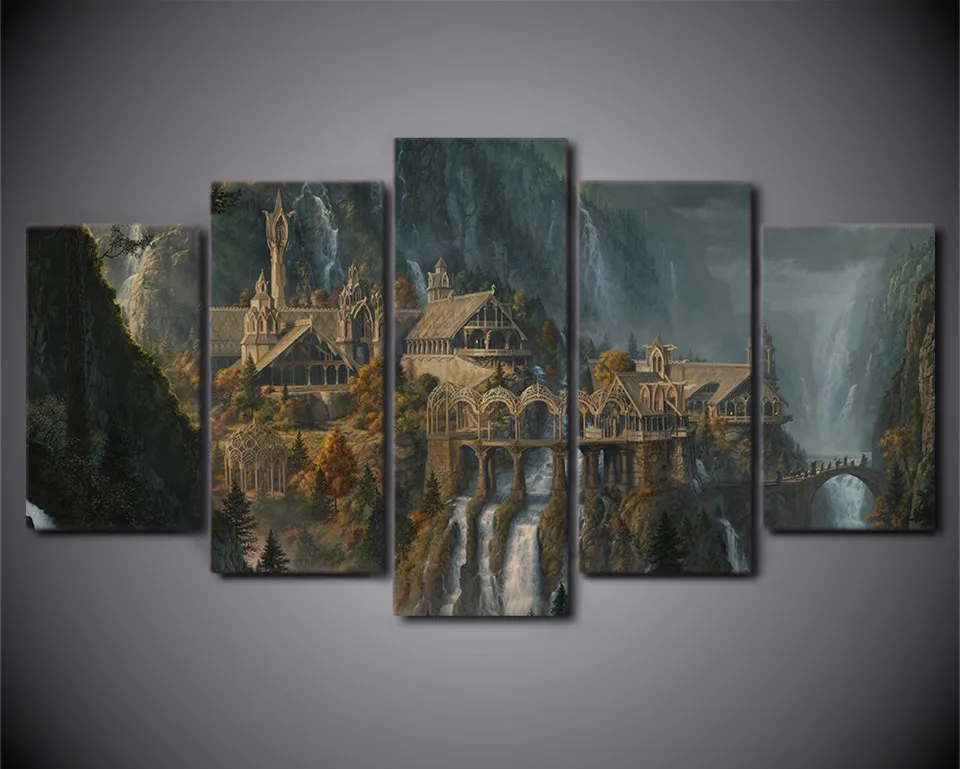 Wall Printed 5 Piece Wall Art Lord Of The Rings Canvas Post Prints Art